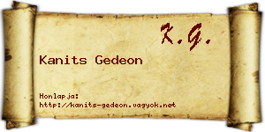 Kanits Gedeon névjegykártya